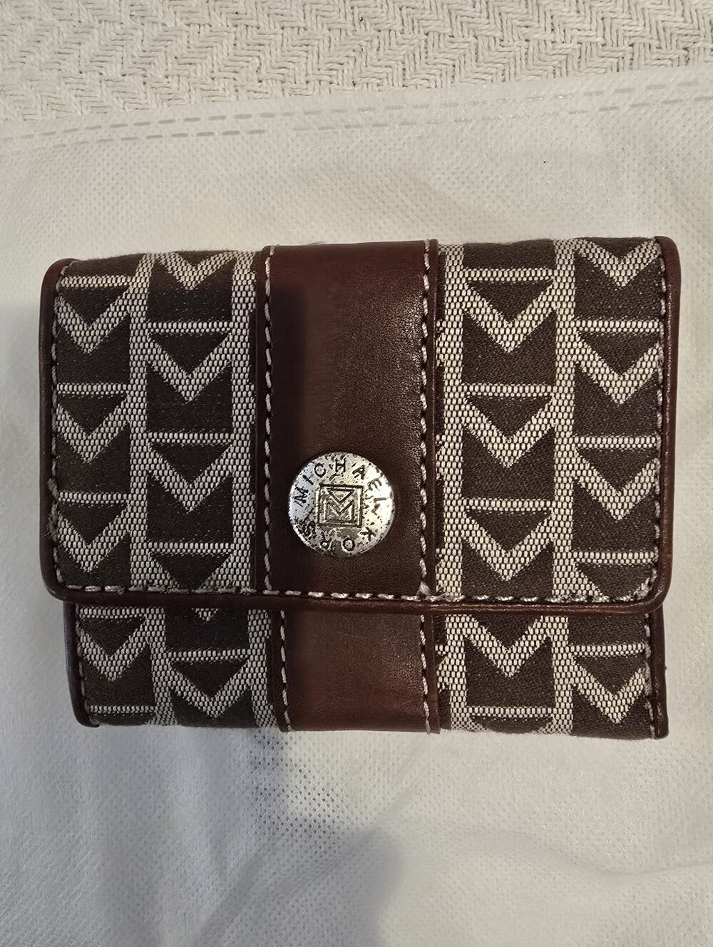 Michael Kors Brown and Cream Logo Continental Wallet